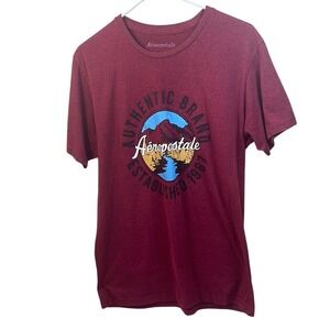 Aeropostale Graphic T-Shirt Authentic Brand Established‎ 1987 Maroon